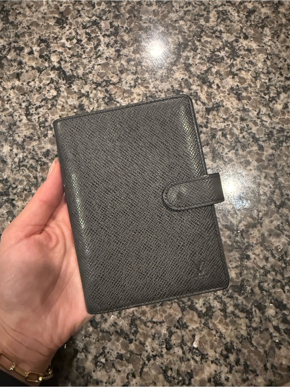 Louis Vuitton Tiaga Black Textured Leather Wallet Organizer